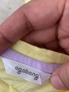 Cute Yellow T-Shirt with Purple Pocket