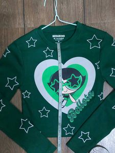 Green "Buttercup" Graphic Long Sleeve Top