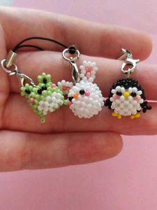 Beaded amigurumi charms