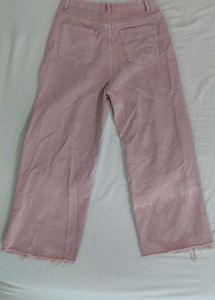 Pink Wide Leg Jeans