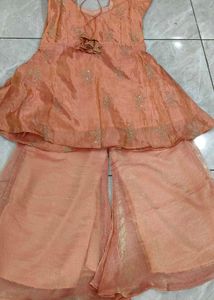 Peach Kurta Palazzo Set