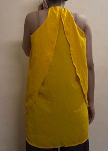 Yellow Halter Neck Layered Tunic Top