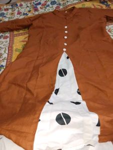 Stylish Brown Kurta with Unique Print