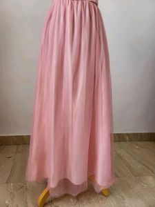 Pink Lace &amp; Tulle Maxi Dress
