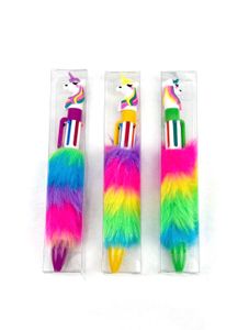 Cute Unicorn Rainbow Fur Pen