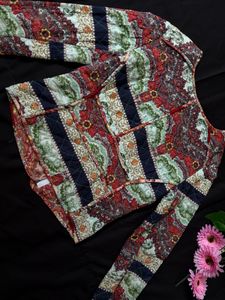 Quilted Paisley Print Jacket