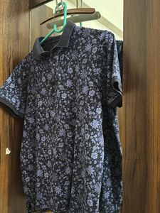 Men's Floral Print Polo T-Shirt