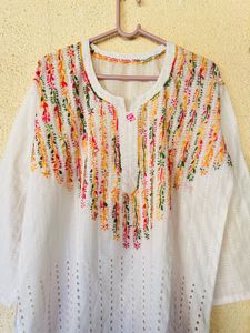 White Chikankari Kurta
