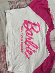 Barbie Pink &amp; White Long Sleeve tee