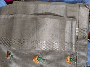 Elegant Embroidered Tassel Saree