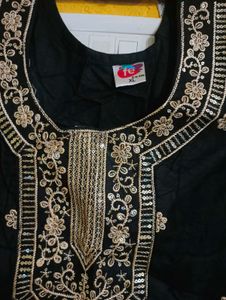Black Embroidered Kurta