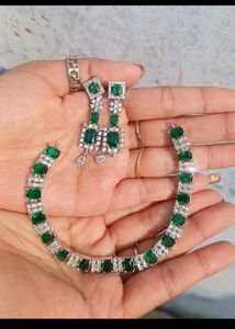 AD Green Diamond Necklace Set