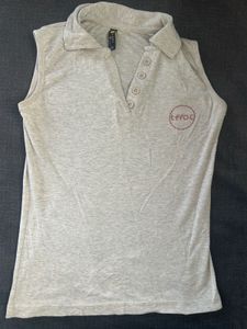 Sleeveless Grey Polo Top