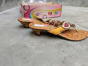 golden Party Wear Heels
