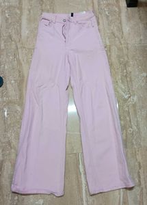 Pink Wide Leg Jeans