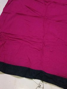 Vibrant Pink Kurta with Black Accents