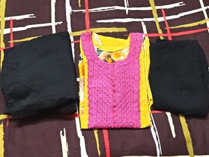 Long Kurti Set🖤💛