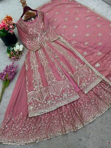Elegant Pink Embroidered Lehenga Choli