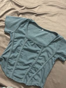 grey Corset Style Top