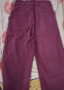 Burgundy jeans 👠(Wide leg)