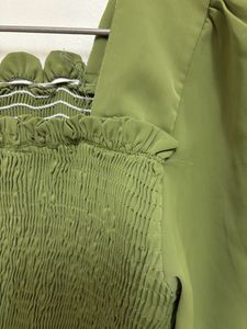 Dark Parrot Green Bardot Top
