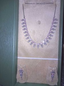 Elegant Pink Stone Necklace Set