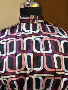 Chic Geometric Print Peplum Blouse