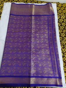 Elegant Purple Saree with Gold Weave