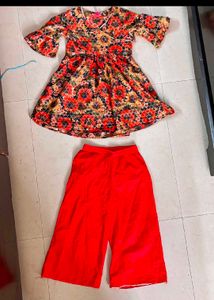 Girls Printed Kurta with Palazzo Set
