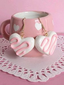 White Candy Heart Earrings