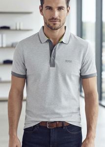 Men's Grey BOSS Polo Shirt