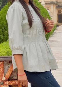 Chic Smocked Peplum Top