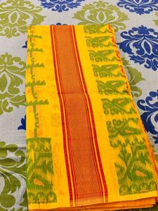 Vibrant Yellow jamdani  Saree
