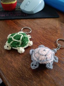 Cute Crocheted Turtle Keychains (Set of 2)