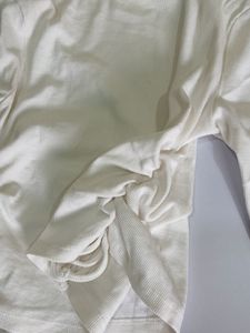white Ruched Long Sleeve Top