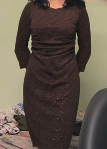 Sparkly mocha brown bodycon dress