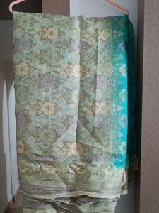 Elegant Pastel Green Banarasi Silk Saree