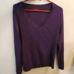 Merona Purple V-Neck Ribbed Sweater