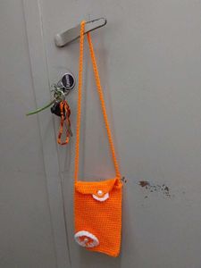 Handmade Crochet Sling Pouch mobile bag