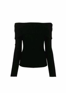 Off shoulder black sweater