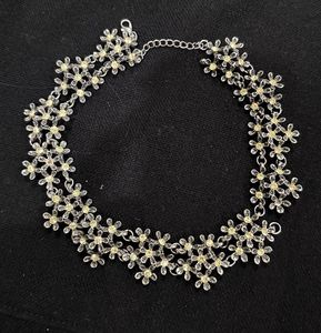 Flower Design Floral Diamond Neckpiece