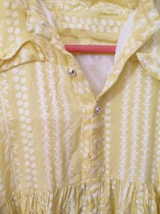 Yellow Printed Kurta