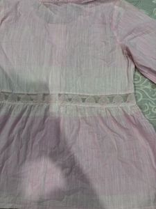 Pink Lace Detail Cotton top 🎀