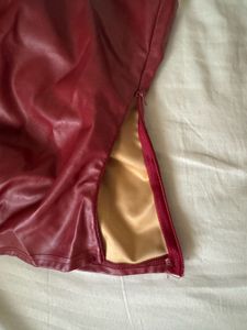 Maroon Faux Leather Tube Top