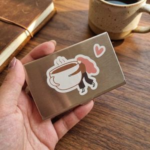 Cute Coffee Lover Business Card Holder