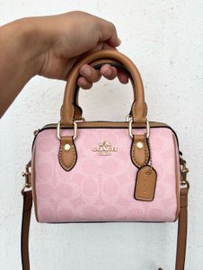 Coach Mini rowan Bag - Pink Signature