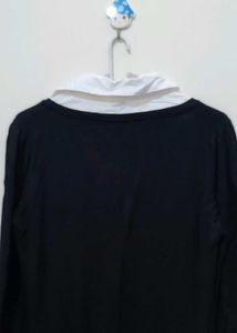 Nevada Black White Collared Tunic Top