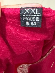 Fuchsia pink Kurta set with pants and dupatta