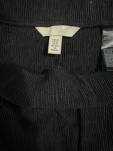 H&amp;M black crinkled wide-leg trousers