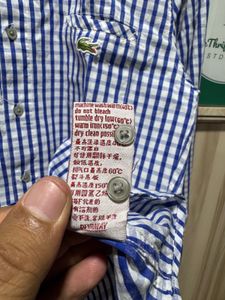 Lacoste Live Blue White Gingham Check Shirt